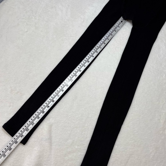 H and M Black Fleece Lined Footless Tights Opaque Warm Winter Thermal Leggings S - Picture 8 of 10